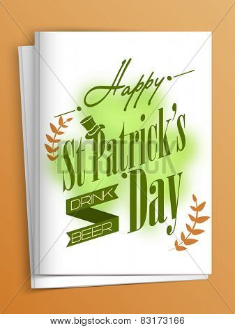 Creative greeting card design with envelope for Happy St. Patrick's Day celebration.