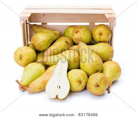 Spilled Pears From Wooden Crate