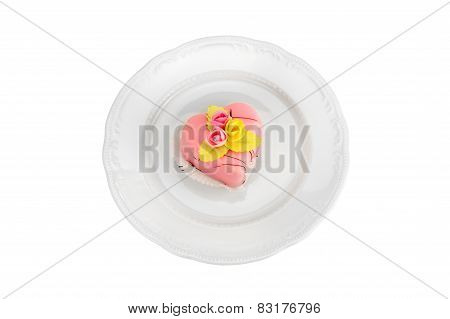 Cake On A Plate Including Clipping Path