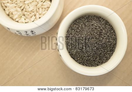 Poppy Seeds And Rice In A Cup