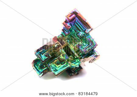 Color Bismuth Crystal Isolated