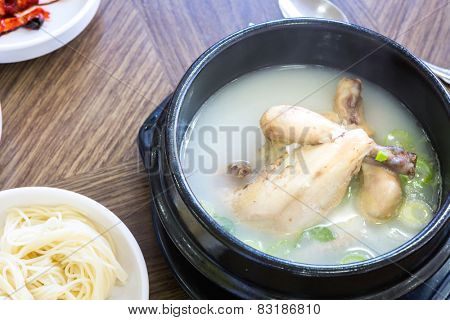 Chicken soup with ginseng  korean food