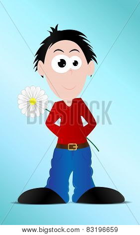 Boy with flower