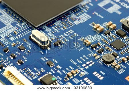 close-up of Electronic circuit and component background