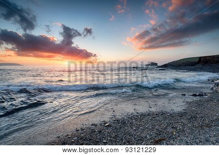 Sunset At Trevone Bay