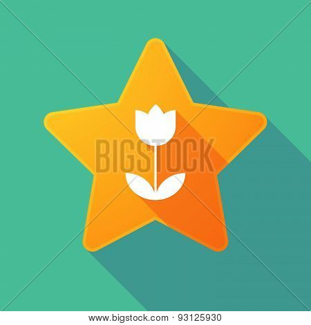 Star Icon With A Tulip