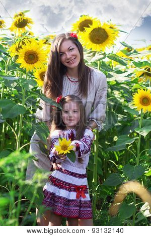 Family Portrait In Sunflowers