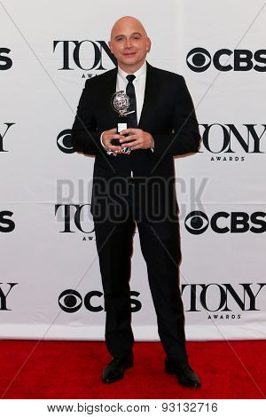 NEW YORK-JUN 7: Actor Michael Cerveris holds their trophy at the American Theatre Wing's 69th Annual Tony Awards at Radio City Music Hall on June 7, 2015 in New York City.