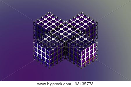 Abstract Background metallic purple box