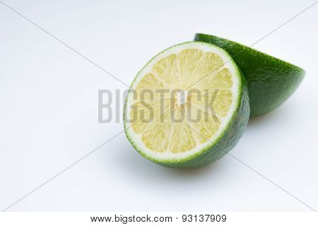 Fresh cut lime - isolated