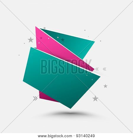 Colorful Banner With Graphic Ribbon. Vector Illustration