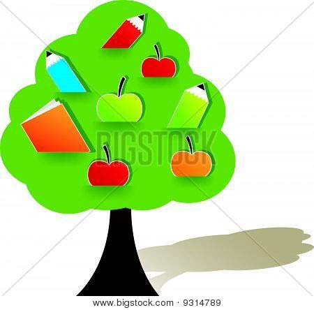 Groene boom met apple.