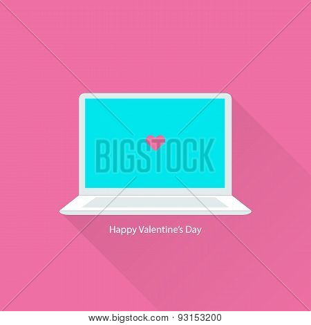 Valentines day greeting card with notebook