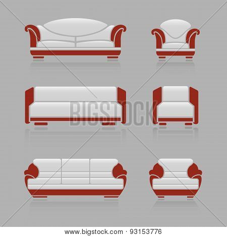 Set Of Sofas And Armchairs
