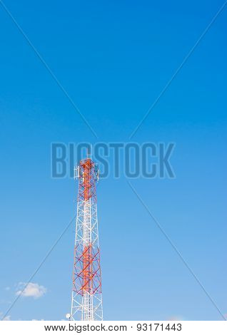 Image Of Tele-radio Tower With Blue Sky
