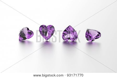 Gemstone on white. Jewelry background. Amethyst