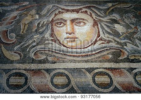 Detail Of The Mosaic Floor Of A Roman Villa Of The 3Rd Century Bc In Hebron