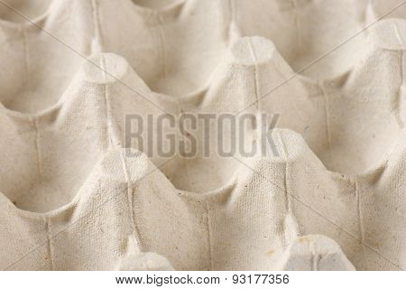 detail of egg carton made from recycled paper