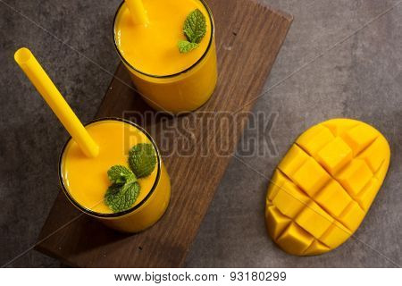 Mango Lassi Indian sweet drink for summer