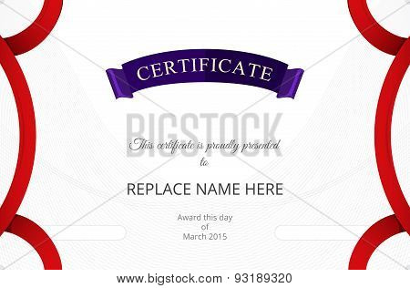 Certificate Border, Certificate Template. Vector Illustration
