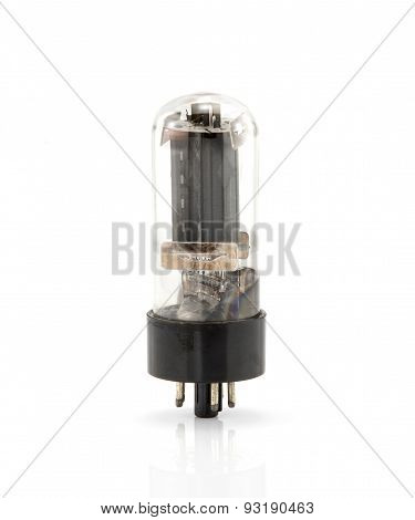Vintage electron tube isolate on white retro tecnology