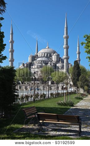 The Blue Mosque and Sultanahmet Mosque. Istanbul. Turkey.
