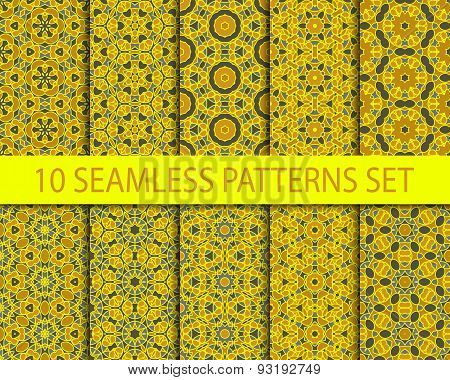 Set of geometric seamless patterns