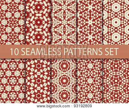 Set of geometric seamless patterns