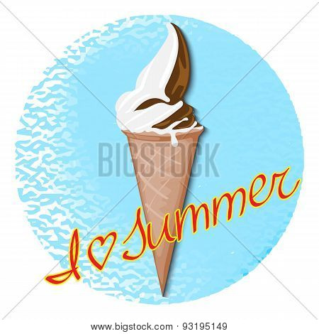 Ice cream with chocolate filling