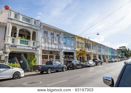 Phuket, Thailand - May 5, 2015 : Old Building Chino Portuguese Style Landmark In Phuket