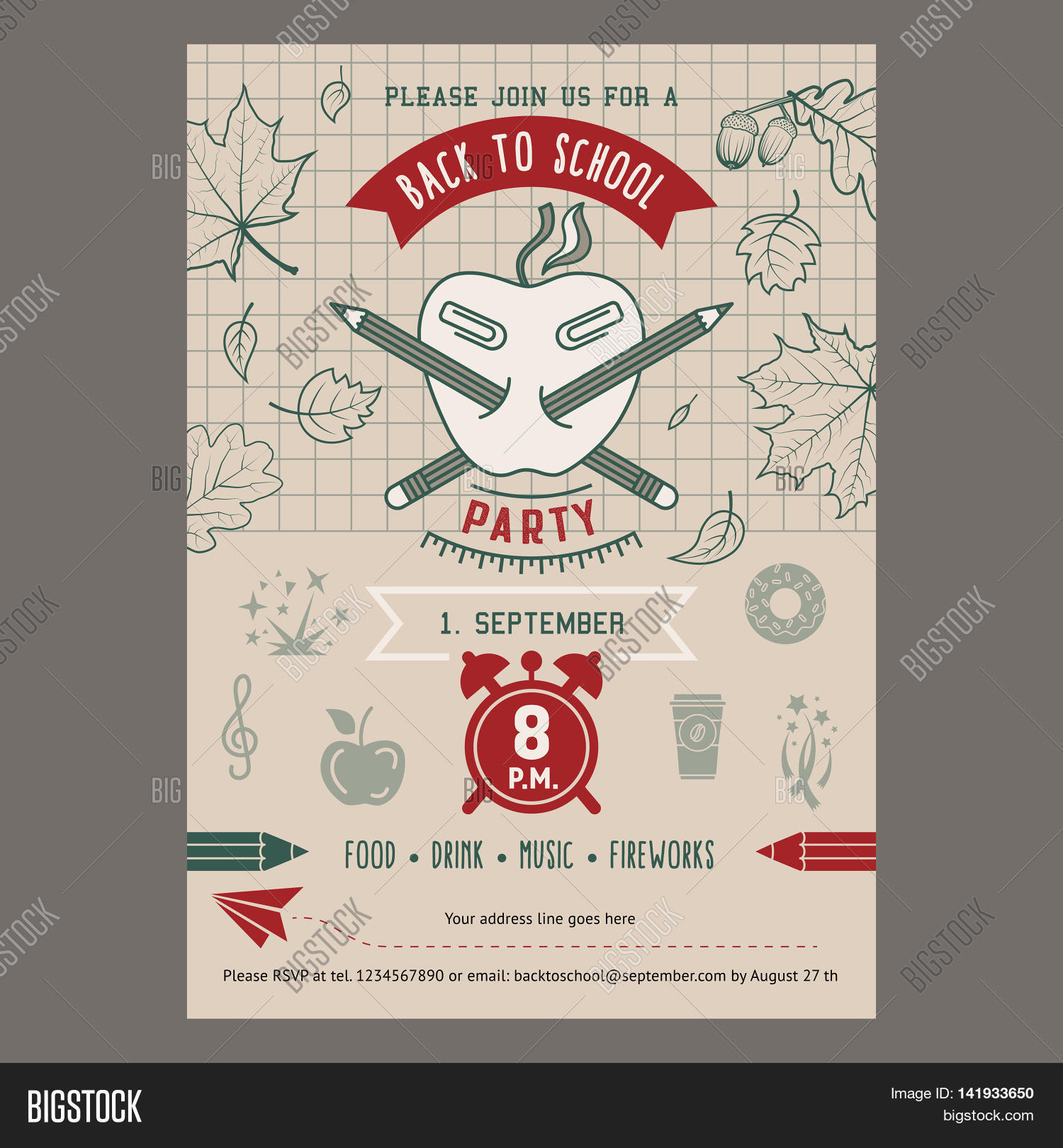 back school party vector photo free trial bigstock back to school invitation template