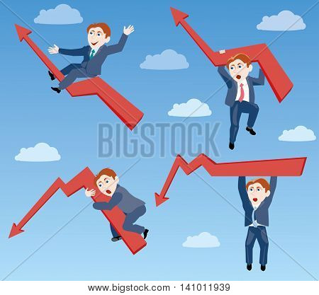 businessman. the ups and downs of affairs