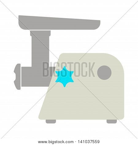 Vector illustration of meat grinder icon. Isolated on white background.