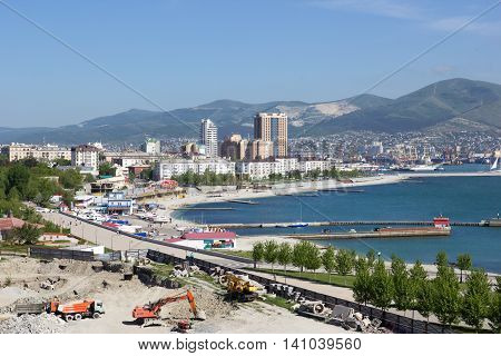 RUSSIA, NOVOROSSIYSK - MAY 9, 2014:Views of Novorossiysk on a sunny day