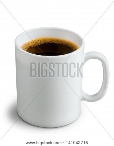 White ceramic coffee mug. Isolated on a white