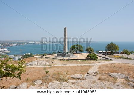 KERCH, CRIMEA - AUGUST 6, 2012:Monument of glory on mount Mithridates in Kerch city, Crimea