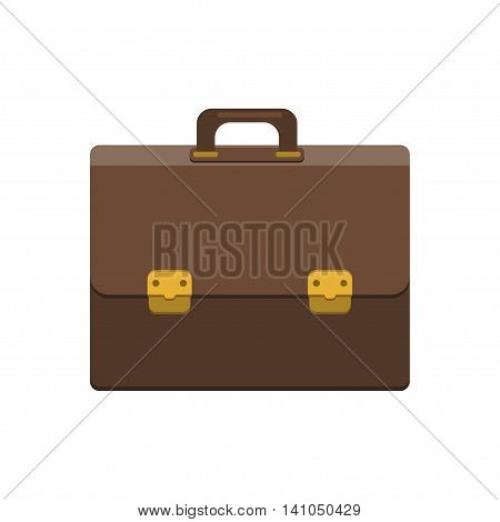 Briefcase Icon In Flat Style. Businessman Bag. Mens Case With Lock Isolated Icon. Modern Vector Illustration For Web And Mobile.