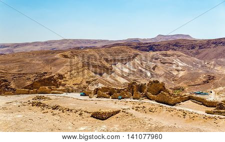 View on the ruins of the Masada fortress - the Judaean Desert, Israel