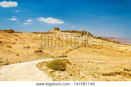 View on the ruins of the Masada fortress - the Judaean Desert, Israel