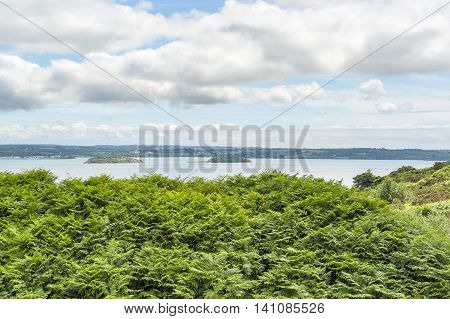scenery around the Roadstead of Brest in the Finistere department in Brittany France