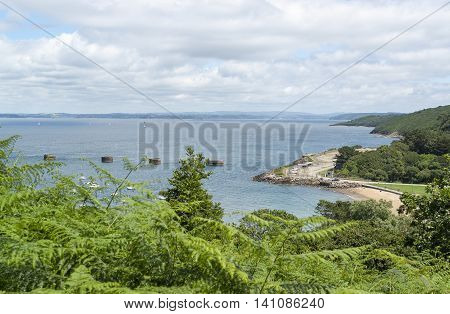 scenery around the Roadstead of Brest in the Finistere department in Brittany France