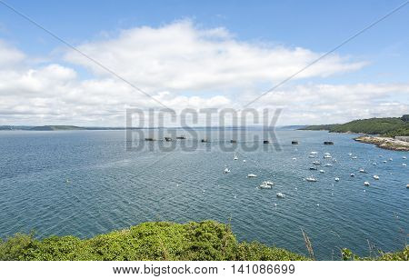 scenery around the Roadstead of Brest in the Finistere department in Brittany France