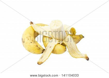 photography banana on white background. isolated image style odjects and background.