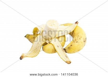 photography banana on white background. isolated image style odjects and background.