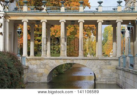 Bridge In Warsaw's Royal Baths Park