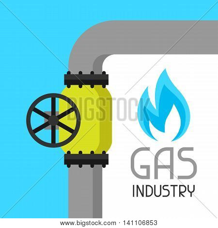 Gas control valve. Industrial illustration in flat style.