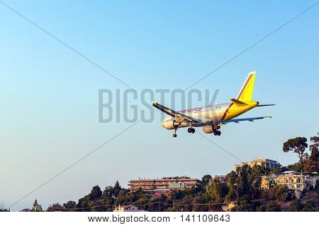 Corfu Airport, Greece - July 9, 2011: Airbus A319 Of Germanwings At The Airport Corfu