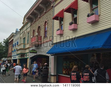 BRISTOL, CT - JUL 9: Lake Compounce in Bristol, Connecticut, as seen on July 9, 2016. Opened in 1846, it is the oldest continuously-operating amusement park in the United States.