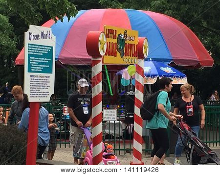BRISTOL, CT - JUL 9: Lake Compounce in Bristol, Connecticut, as seen on July 9, 2016. Opened in 1846, it is the oldest continuously-operating amusement park in the United States.