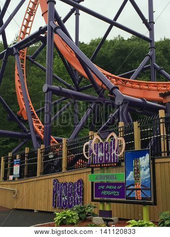 BRISTOL, CT - JUL 9: Lake Compounce in Bristol, Connecticut, as seen on July 9, 2016. Opened in 1846, it is the oldest continuously-operating amusement park in the United States.